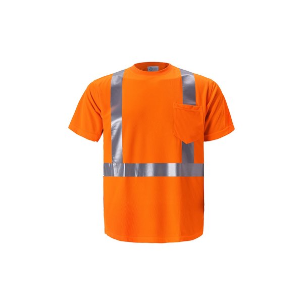 2W International High Viz Short Sleeve Birdseye T Shirt, 4X-Large, Orange, Class 2 TB103C-2 4XL